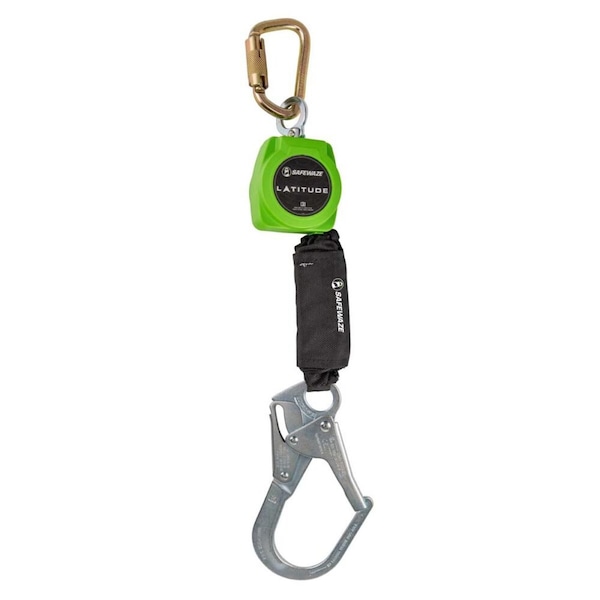 Safewaze Latitude 6' Single Web SRL: Carabiner, Rebar Hook - 019-5046