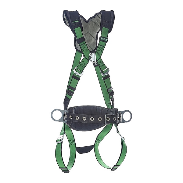 Msa Safety V-FORM+(TM) Safety Harness Fall Protection Harness, M/L, 310 lb, Not Applicable Chest/ - 10206177