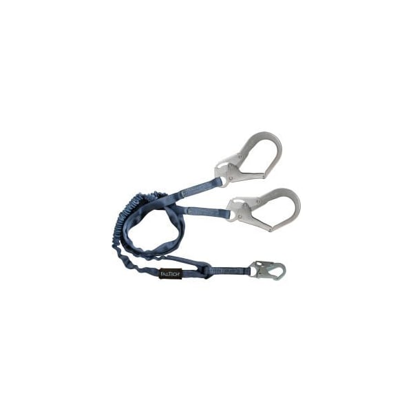 Falltech FallTech 8259Y3 Internal 6' Shock Absorbing Lanyard, with 1 Snap Hook and 2 Rebar Hooks - 8259Y3