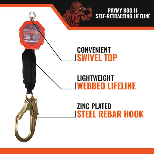 Malta Dynamics 11ft PYGMY HOG DUAL SRL W/REBAR HOOK, CLASS 1-P - C7203D-G2