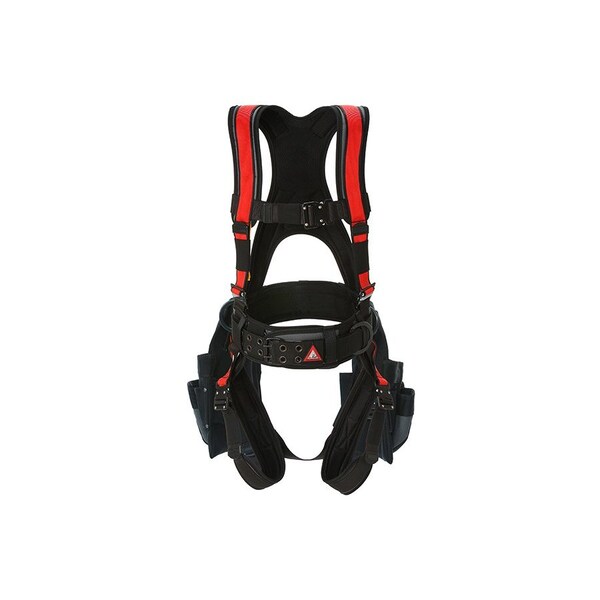Super Anchor Safety Small - Gray Frame/Red Webbing Deluxe Full Body Harness with All-Pakka Tool Bag Combo - 6151-GRS
