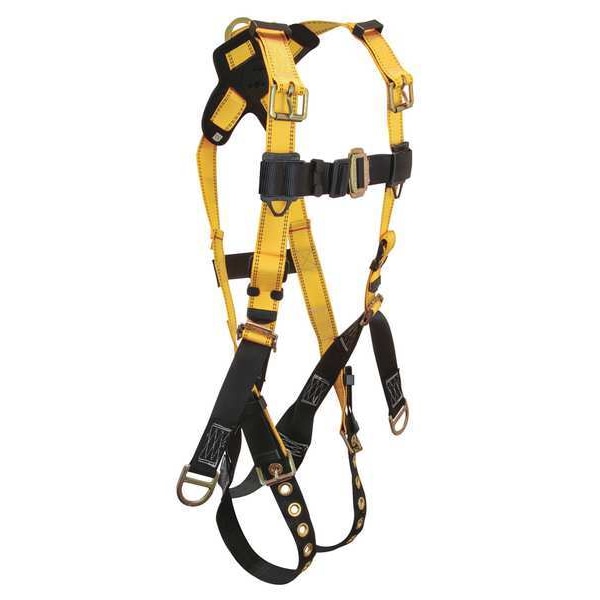 Falltech Roughneck Full Body Harness, L, 425 lb., Mating Chest/ Tongue Leg Buckles, Back, Hips D-Ring - 8011L