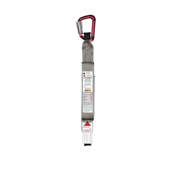 Super Anchor Safety ANSI Z359.13 Energy Absorber A-End Aluminum Carabiner 5006-Z B-End Loop. 20" Service Length. - 6183
