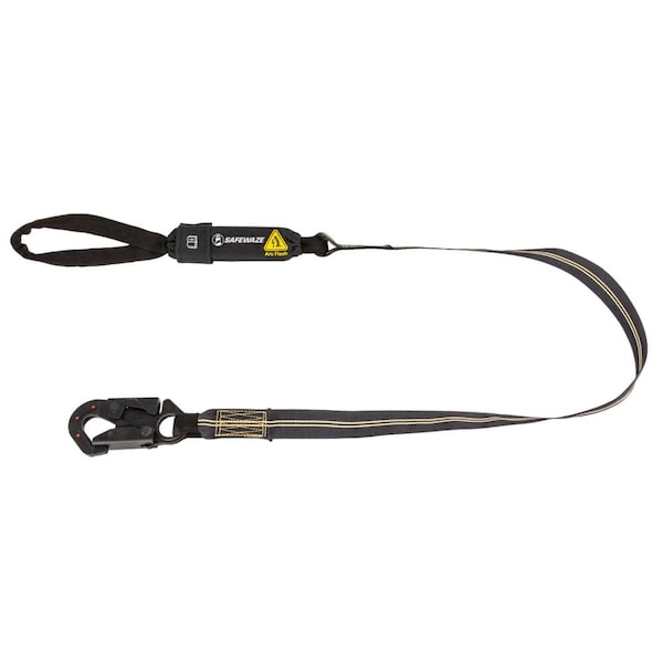 Safewaze Arc Flash 6ft Energy Absorbing Lanyard: Aramid, Dielectric Snap Hook, Soft Loop - 022-2087