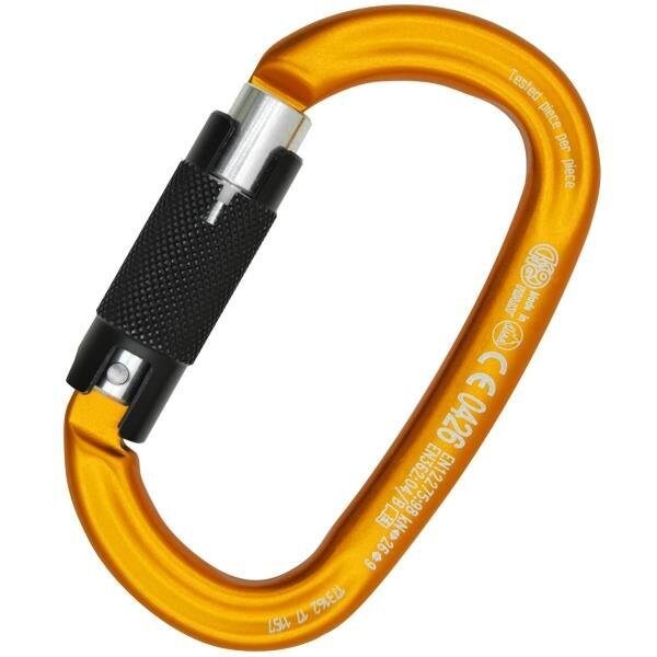 Kong Usa Oval, 110 mm Length, 21 mm Gate Opening, Aluminum Alloy, Orange/Polished/Black - 712LM0OPNKK