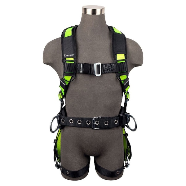Safewaze PRO Construction Harness: 3D, Dorsal Link, MB Chest, TB Legs, Free Floating Waist - FS160DL