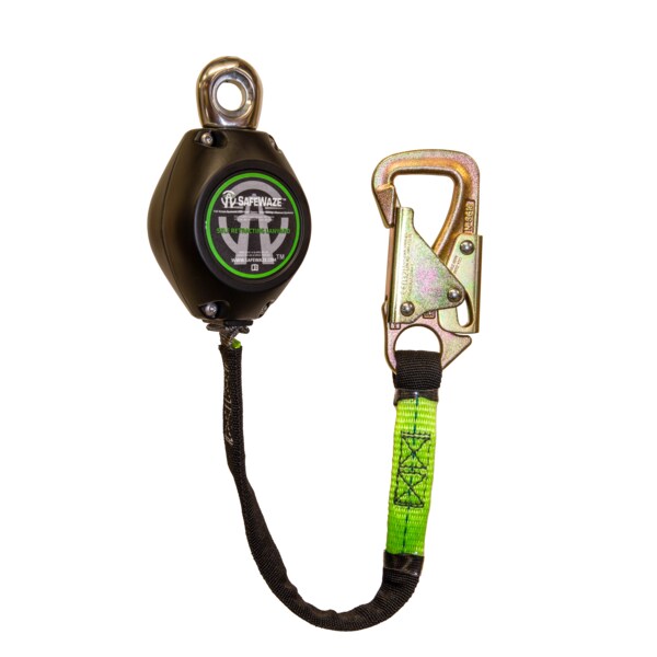 Safewaze Latitude HD 7' Single Web SRL: Carabiner, 20" Tie-Back, Tie-Back Snap Hook - FS-FSP1407-W-TBH