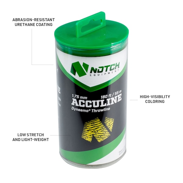 Notch Equipment Notch 1.75mm Acculine Throwline Combo 180ft & 10oz bag - 27532
