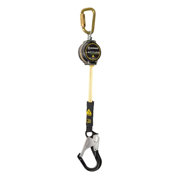 Safewaze Latitude Pro Arc Flash 7ft Single Web SRL: Steel Carabiner, Alu Rebar Hook - 020-5203