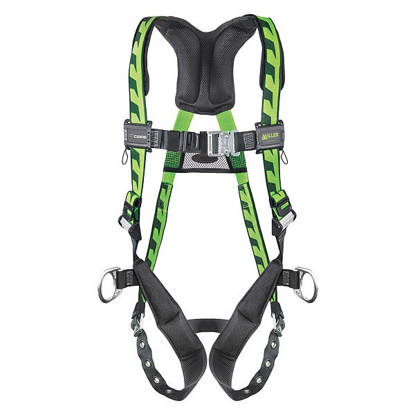 Honeywell Miller AirCore(TM) Full Body Harness, L/XL, 400 lb., Tongue Chest/ Tongue Leg Buckles, Back D-Ring - ACSD-TB/UGN