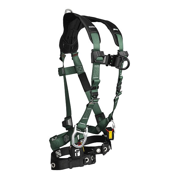 Falltech Full Body Harness, S/M, 420 lb, Quick-Connect Chest/ Tongue Leg Buckles, Back, Chest, Hips D-Ring - 19104DSM
