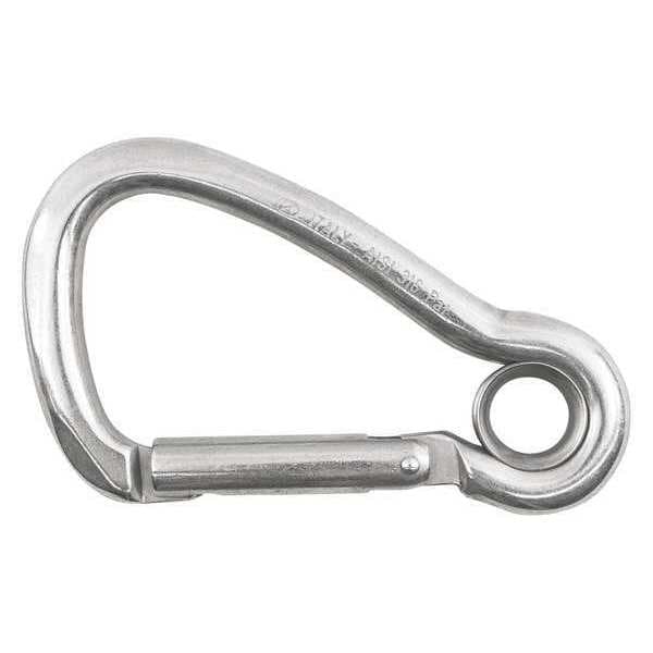 Kong Usa Carabiner, no lock, 201-1/2mm Length, Stainless Steel, Silver - 535N0GPP0K