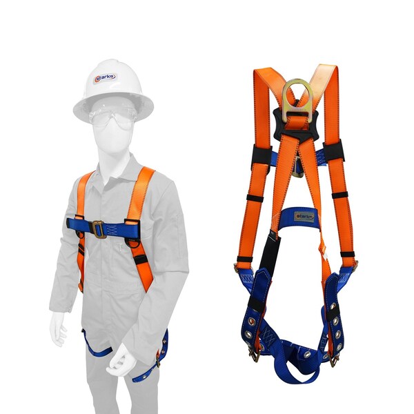 Starke Starke Safety Harness, M/L, 420 lb, Mating Chest/ Tongue Leg Buckles, Back D-Ring - SBC100-ML
