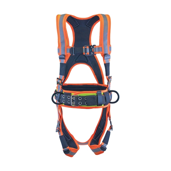 Super Anchor Safety Long Large - ANSI Class 1 Ultra-Viz Deluxe Full Body Harness - 6160-LL