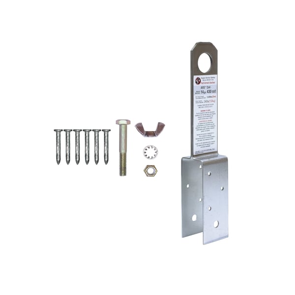 Super Anchor Safety ARS 2x4 Fall Arrest Anchor 14ga 430 SST w/Fasteners. Single Retail Package. - 1022