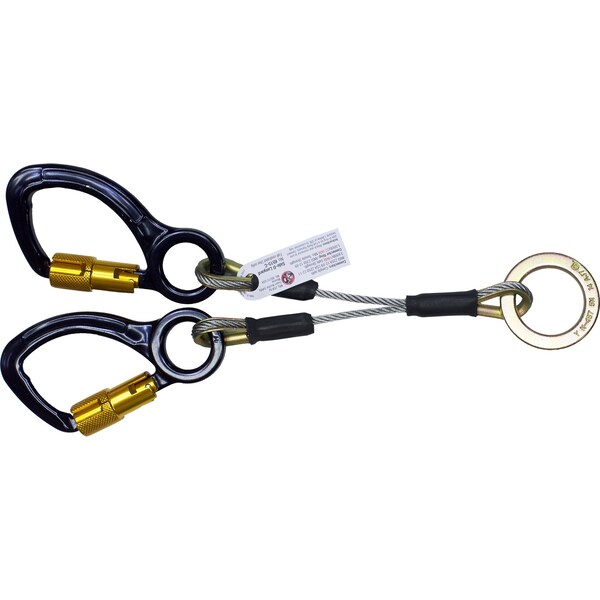 Super Anchor Safety 2-D Lanyard + 2ea No. 5000-ZY Aluminum Captive Carabiners - 6515-C
