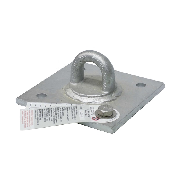 Super Anchor Safety 6"x6"x3/8" HDG D-Plate Anchor w/1090 Loop Top 1-3/8"i.d. - 1037-G