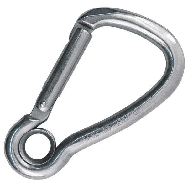Kong Usa Carabiner, Asymmetric, 85 mm Length, 18 mm Gate Opening, Carbon steel, Polished - 435E0G110KK