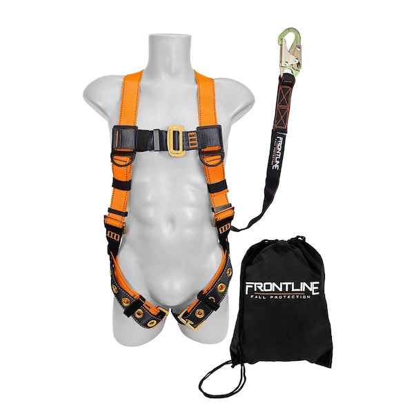 Frontline Combat Compliance Kit - Harness, 6' Single Leg Lanyard and Drawstring Bag - K100-61S