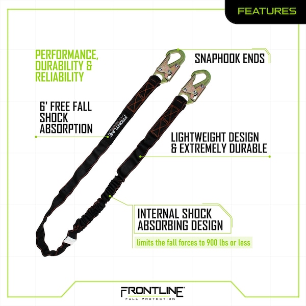 Frontline Combat Compliance Kit - Harness, 6' Single Leg Lanyard and Drawstring Bag - K100-61S