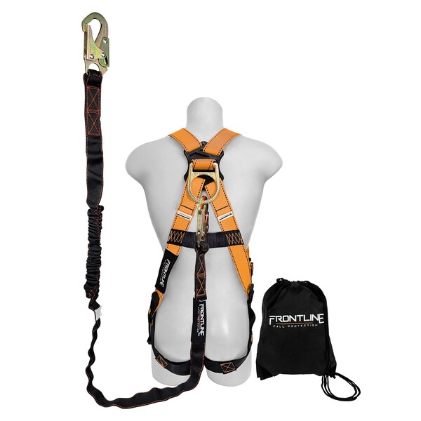 Frontline Combat Compliance Kit - Harness, 6' Single Leg Lanyard and Drawstring Bag - K100-61S