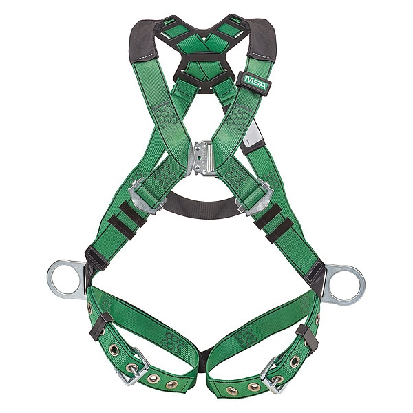 Msa Safety V-FORM(TM) Safety Harness Fall Protection Harness, XL, 400 lb, Quick-Connect Chest/ - 10206063