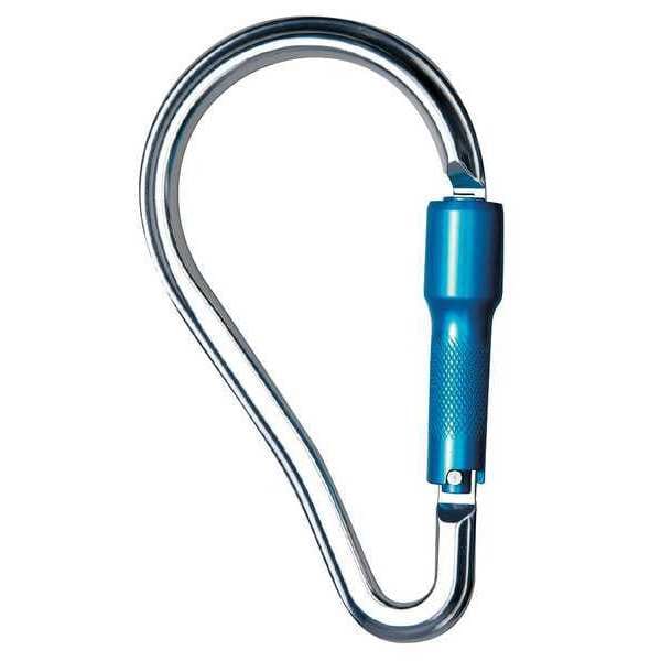 Peakworks Carabiner, Twist-Lock, 9-21/64" Length, 2" Gate Opening, Aluminum and Plastic, Silver - V860135
