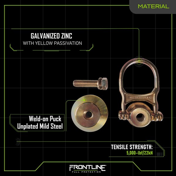 Frontline ALPHA Swivel 5k Steel Anchor with Weld-on Puck - STWD5K