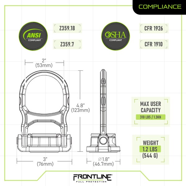 Frontline ALPHA Swivel 5k Steel Anchor with Weld-on Puck - STWD5K