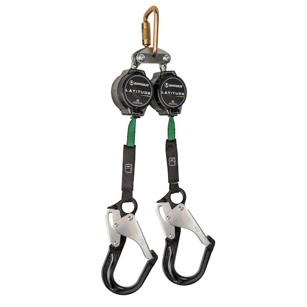Safewaze Latitude Pro 7' Dual Web SRL FS-EX313, Carabiner, Alu Rebar Hooks - 018-5019