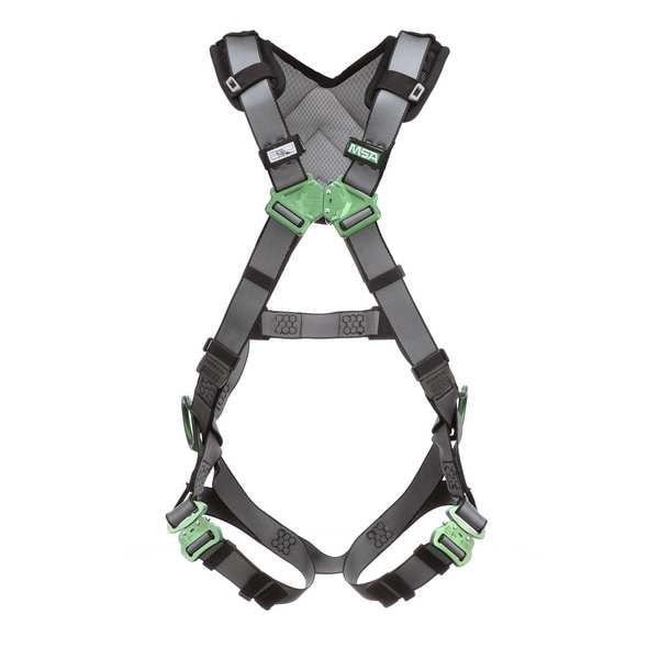 Msa Safety V-FIT Full Body Harness, XL, 400 lb., Quick-Connect Chest/ Quick-Connect Leg Buckles - 10194874