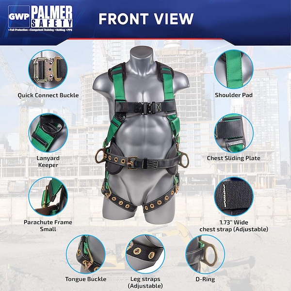 Palmer Safety Vest Style, M, Green/Black - H222101126MD