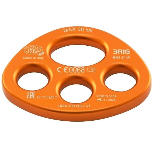 Kong Usa Rigging Plate, 3 Beveled Holes, Orange - 864O16400KK