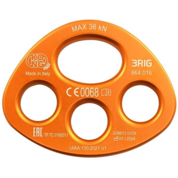 Kong Usa Rigging Plate, 3 Beveled Holes, Orange - 864O16400KK