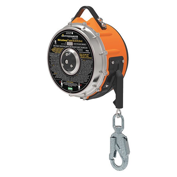 Msa Safety Self-Retracting Lifeline, 310 lb Weight Capacity, Gray - 62826-00US