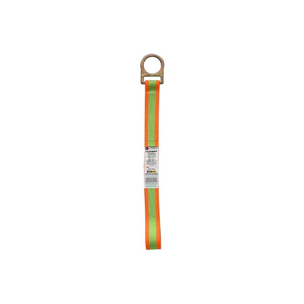 Super Anchor Safety 48"x2" HI-VIZ Orange Tie-Off strap w/Slotted D-ring +Loop end. Single pc, retail pack - 6048-H48