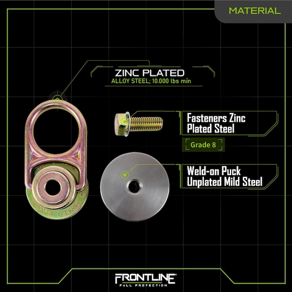 Frontline MEGA Swivel 10k Steel Anchor with Weld-on Puck - STMP10K-WO+STM10K-SA