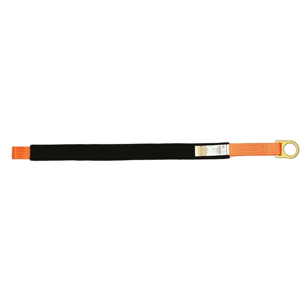 Super Anchor Safety 48"x2"x13,600lb Tensile Strength Orange Tie-Off Strap w/Slotted D-ring +Loop End +Concrete Sleeve. - 6054-DC