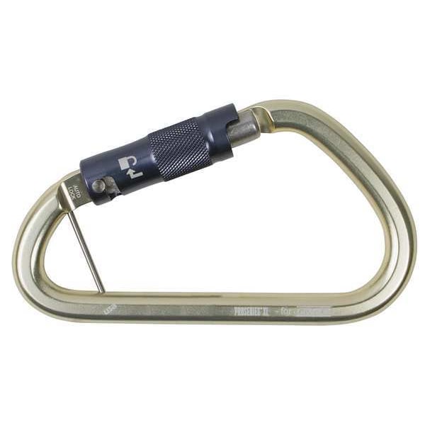Gemtor Carabiner, Auto-Lock, 2" Length, 2" Gate Opening, Aluminum, Gold - 5742