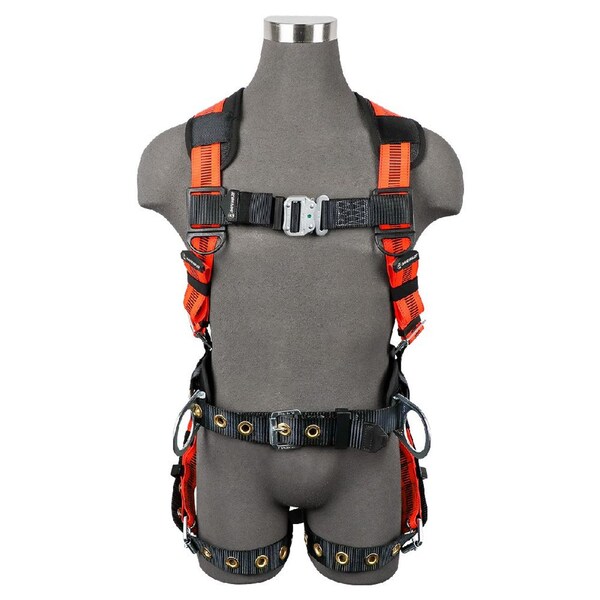 Safewaze V-Line Construction Harness: 3D, QC Chest, TB Legs - PRO55