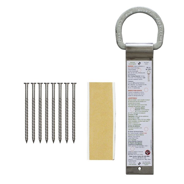 Super Anchor Safety RS-10 RETAIL 20ga. 430sst w/Stamped Dacromet D-ring. Single Hole Size - 2813