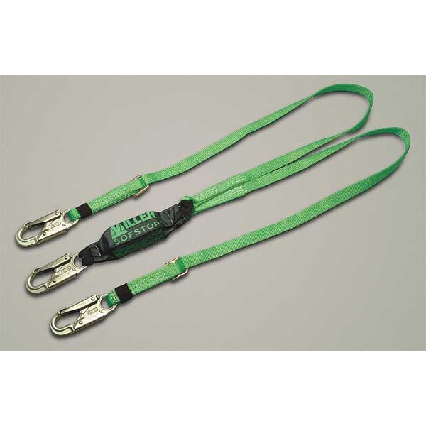 Honeywell Miller Shock Absorbing Lanyard, 6 ft., Green - 8878T-Z7/6FTGN