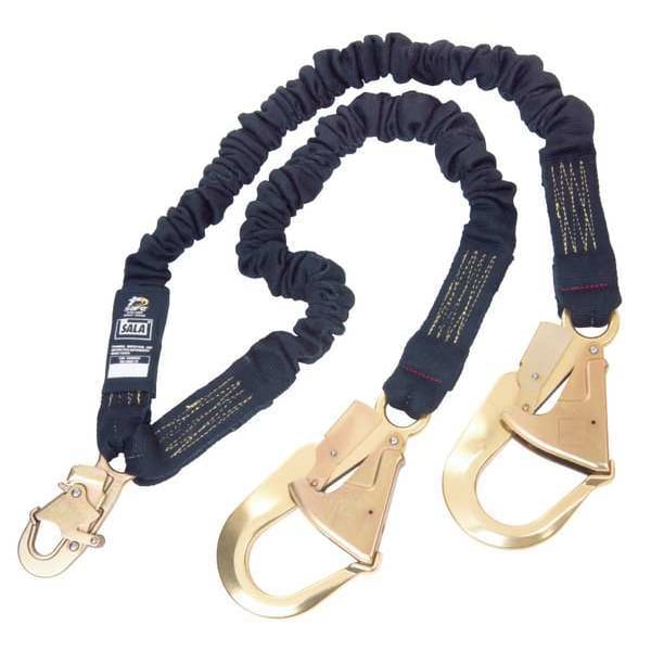 3M Dbi-Sala Shock Absorbing Lanyard, 6 ft., Black - 1246525