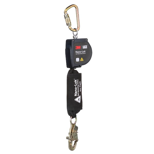 3M Dbi-Sala Self-Retracting Lifeline, 420 lb Weight Capacity, Black - 3100580