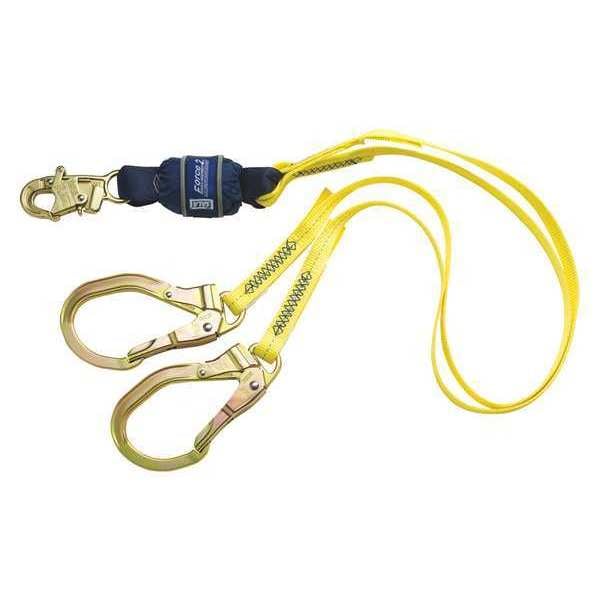 3M Dbi-Sala Shock-Absorbing Lanyard, 6 ft., Yellow - 1246159