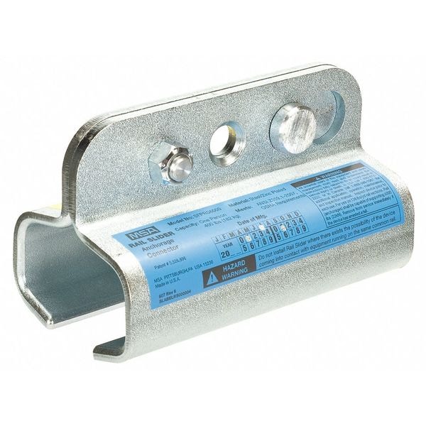 Msa Safety Rail-Slider, steel, galvanized, for 80 - 136  rail, used on train/crane type rail - SFPRS6000