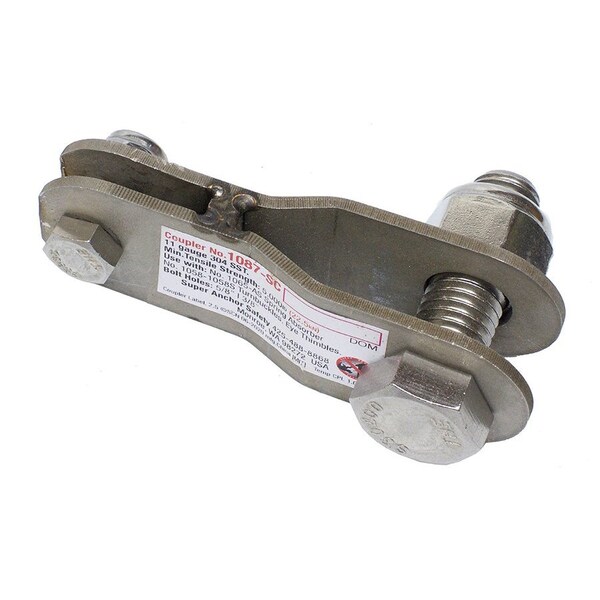 Super Anchor Safety 304sst Coupler Links 1058-S Turnbuckles & 3/8" HLL Eye Thimble w/1065-AS Spring Energy Absorber - 1087-SC