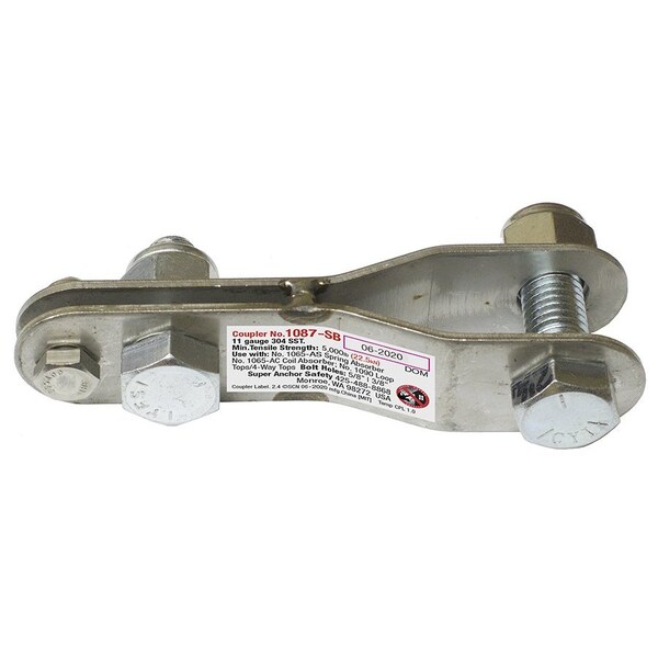 Super Anchor Safety 304sst Coupler Links 1065-AS Spring or 1065-AC Coil Energy Absorber to 1090 Loop Tops or 4-Way Top - 1087-SB
