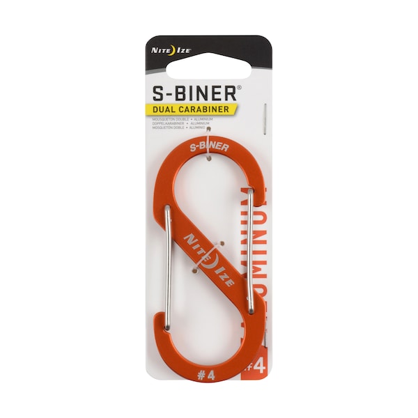 Nite Ize 2023 Nite Ize S-Biner Aluminum Dual Carabiner #4, Orange - NIT-SBA4-19-R6
