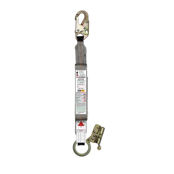 Super Anchor Safety ANSI Z359.13 Energy Absorber A-End Snaphook B-End Fall Arrester Zinc 4015-Z. 21" Service Length. - 6195-Z